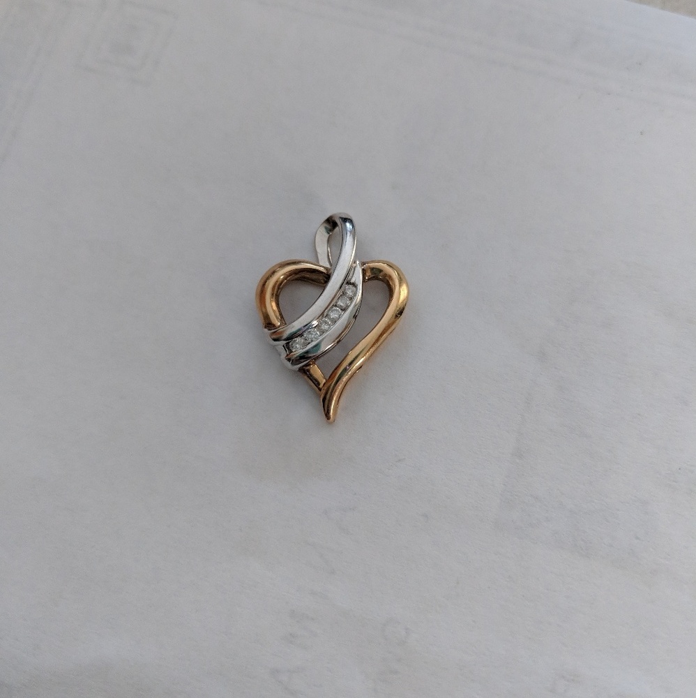 10K Gold Two-Tone Diamond Pendant
